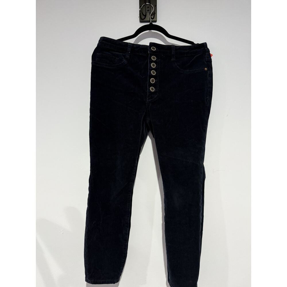 Pilcro Anthropologie Corduroy High Rise Blue Pants Button Fly Size 32